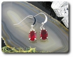2x8mm Red Ruby Earrings