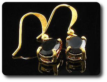 BOUCLES D'OREILLE SAPHIR NOIR