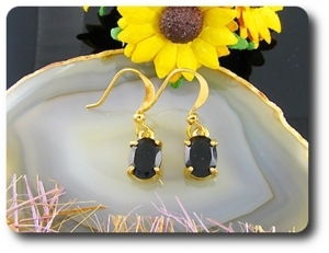 BOUCLES D'OREILLE SAPHIR NOIR