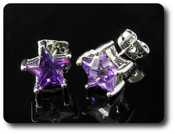 2x8mm Purple Amethyst Earrings