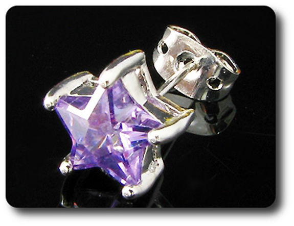 2x8mm Purple Amethyst Earrings