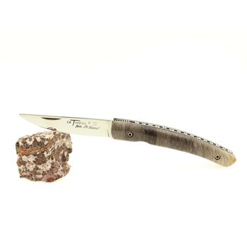 Couteau LE THIERS® manche Jaspe, lame inox, ressort guilloché.
