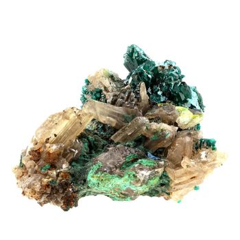 Dioptase + Cerusite.