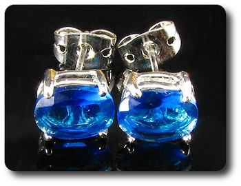 2x9mm Blue Sapphire Earrings