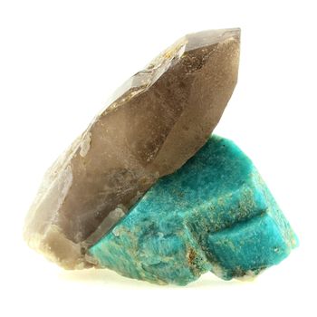 Amazonite + Smoky Quartz.