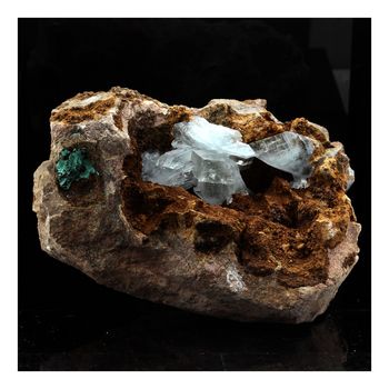 Baryte + Malachite. 3282.0 ct.