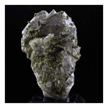 Quartz fumé + Epidote. 130.0 ct.