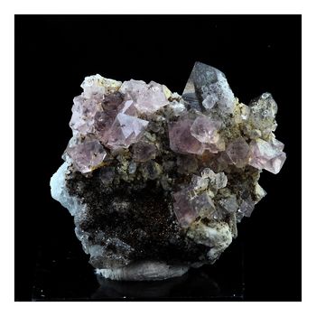 Fluorite rose + Quartz fumé. 23.0 ct.