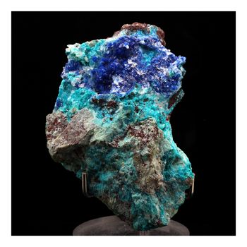 Azurite + Dioptase + Chrysocolle. 205.0 ct.