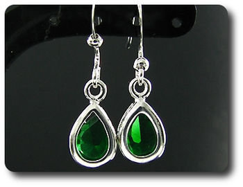 2x7mm Green Emerald Earrings
