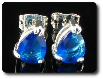 2x8mm Blue Sapphire Earrings