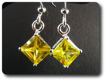 BOUCLES D'OREILLE TOPAZE JAUNE