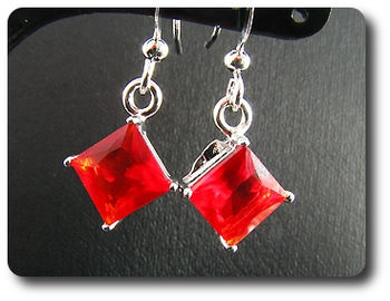 2x5mm Red Ruby Earring