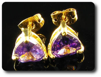 2x7mm Purple Amethyst Earrings