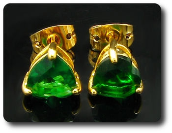 2x7mm Green Emerald Earrings