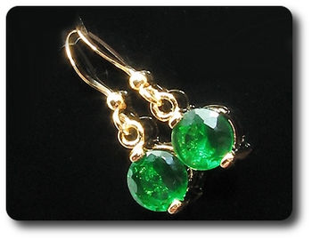 2x7mm Green Emerald Earrings