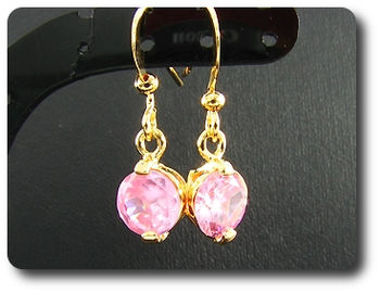2x7mm Pink Sapphire Earrings