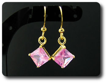 Boucles d'oreille Saphir Rose de synthèse