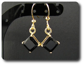 2x6mm Black Sapphire Earrings
