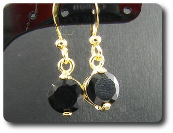 BOUCLES D'OREILLE SAPHIR NOIR