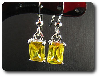 2x6mm Yellow Topaz Earrings