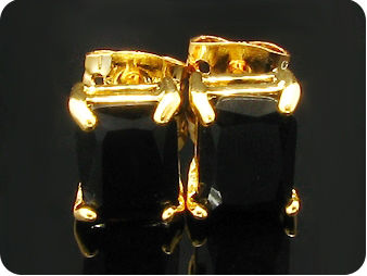 BOUCLES D'OREILLE SAPHIR NOIR