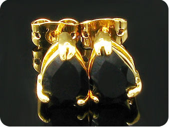 2x8mm Black Sapphire Earrings
