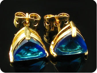 2x8mm Blue Sapphire Earrings
