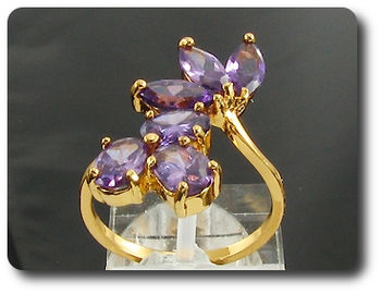 8 x 6mm Purple Amethyst Ring