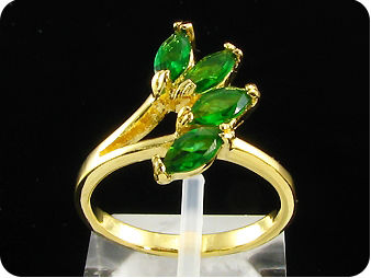 4x6mm Green Emerald Marquise Cut Gold Ring