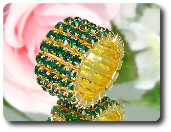 90x3mm Emerald Ring Size Stretchable