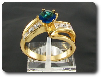 6mm Blue Sapphire Round Cut Gold Ring