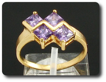 4 x 5mm Purple Amethyst Ring