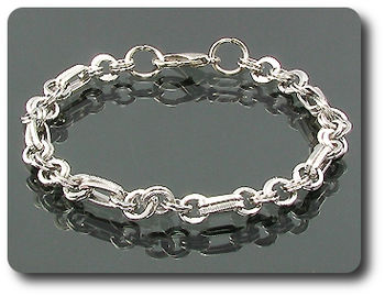Double Cicle Rectangular Rings Braclet