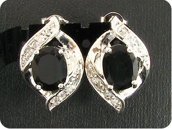 2x9mm Black Sapphire Earrings