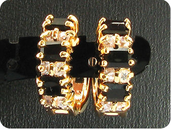 6 x 4 mm Black Sapphire Earrings