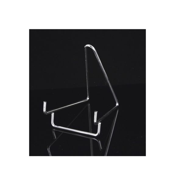 Metal display stand for minerals.