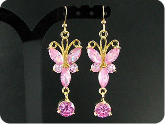 10~5mm Pink Sapphire Earrings