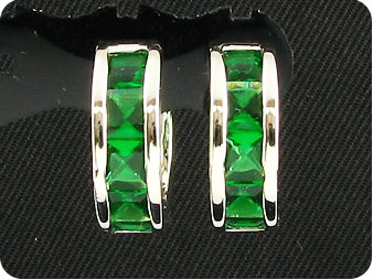 10x4mm Green Emerald Earrings
