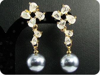 2x12mm Black Fresh Water Pearl Earrings