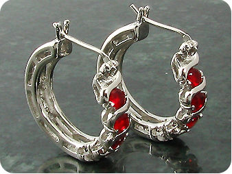 Dainty 8 x 3mm Red Rubies Earrings