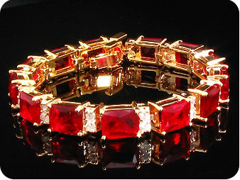 13 x 9mm Red Rubies Bracelet