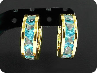 10x4mm Ocean Blue Sapphire Earrings