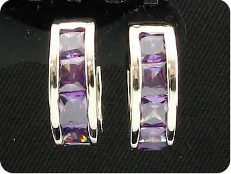 10x4mm Purple Amethysts Earrings