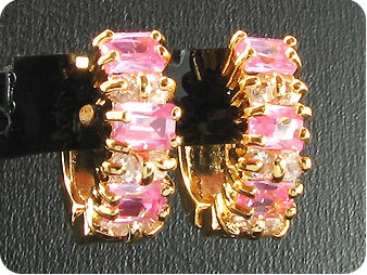 6 x 4mm Pink Sapphire Earrings