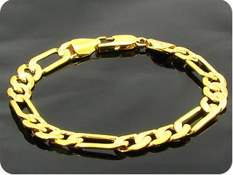 Stylish Engraving Link Chain Pattern Gold Men Bracelet