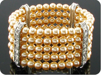 155x5mm Creamy Color Pearl White Topaz Canival Bracelet