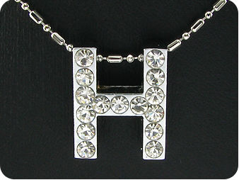 15x3mm Character **H** White Topaz Pendant
