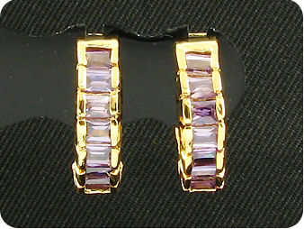 14x3mm Purple Amethysts Earrings