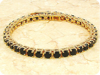 38 x 4mm Black Sapphires Bracelet